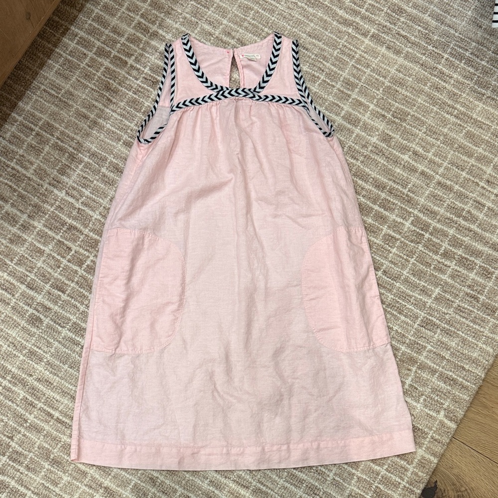 Crewcuts Pink Dress with Chevron Trim